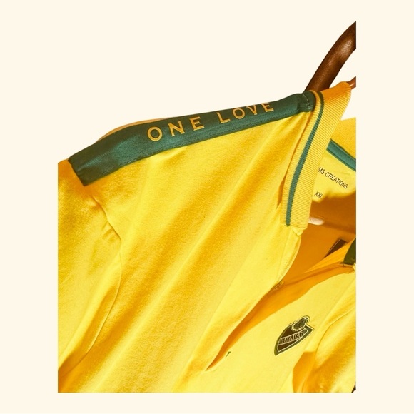 Jamaica National Team Polo - Yellow and Green - Size: 2xLarge - Picture 6 of 8